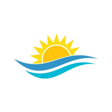 güneş illüstrasyon logo vektör şablonu
