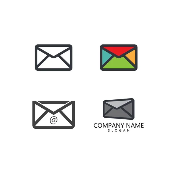 Mail Logo Vettoriale Modello Icona — Vettoriale Stock