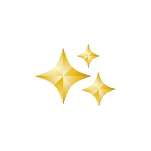 Star Glitter Guld Mall Vektor Ikon Illustration Design — Stock vektor