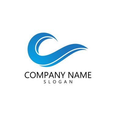 Su dalgası logo tasarım vektör şablonu