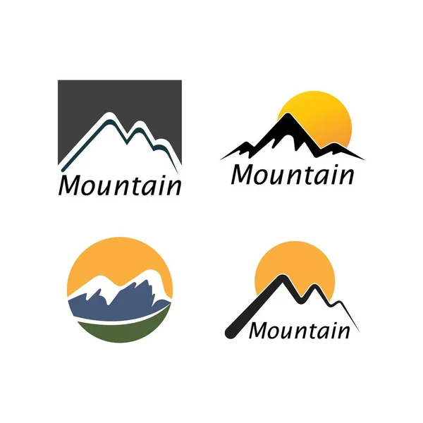 Ícone Montanha Logo Business Template Vector — Vetor de Stock