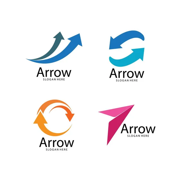 Arrow Illustration Logo Vector Template — Stock Vector