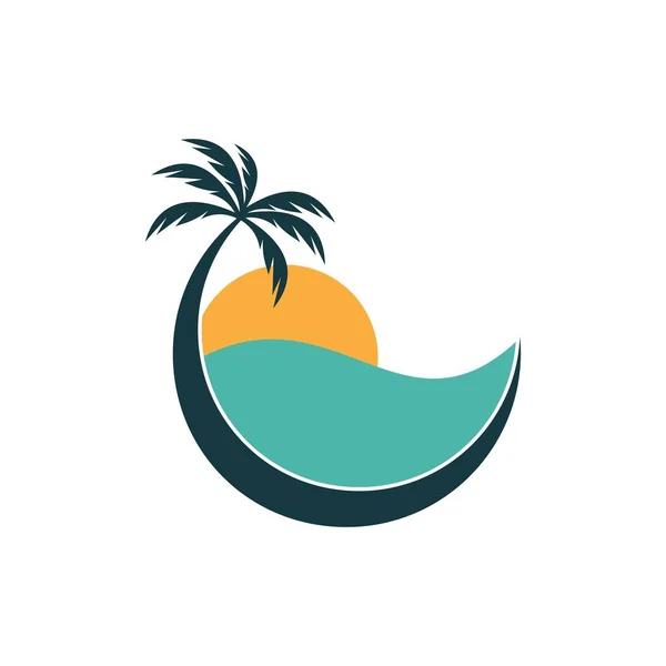 Palme Sommer Logo Vorlage Vektor Illustration — Stockvektor