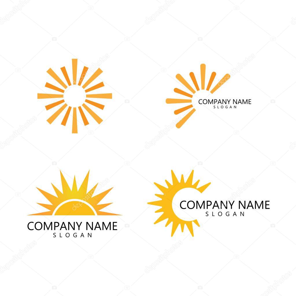 Sun illustration logo vector icon template