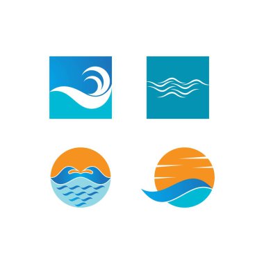 Su dalgası logo tasarım vektör şablonu