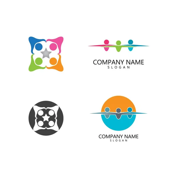 Adopción Cuidado Comunitario Logo Plantilla Vector — Vector de stock