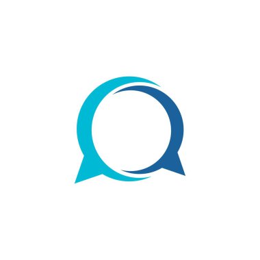 Sohbet simgesi vektör şablonu çizimi