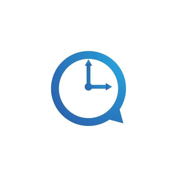 Reloj Logotipo Icono Vector Plantilla Ilustración Diseño — Archivo Imágenes Vectoriales