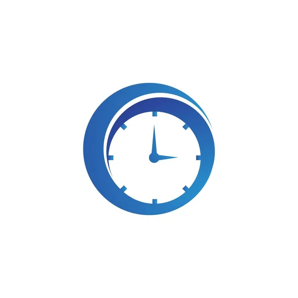 Horloge Logo Icône Vectoriel Modèle Illustration Conception — Image vectorielle