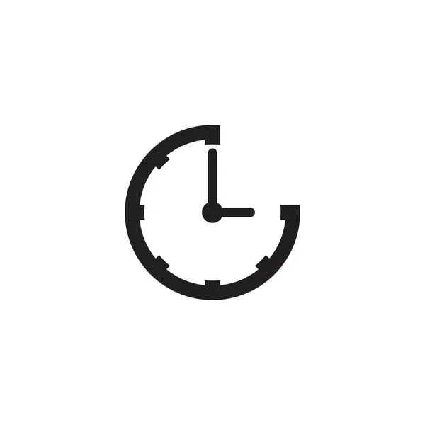 Horloge Logo Icône Vectoriel Modèle Illustration Conception — Image vectorielle