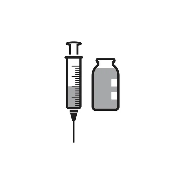 Injectie Medische Vector Pictogram Illustratie — Stockvector