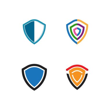 Kalkan sembolü logo şablonu vektör çizimi