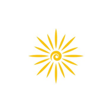 güneş illüstrasyon logo vektör şablonu
