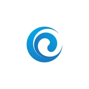 Su dalgası logo tasarım vektör şablonu