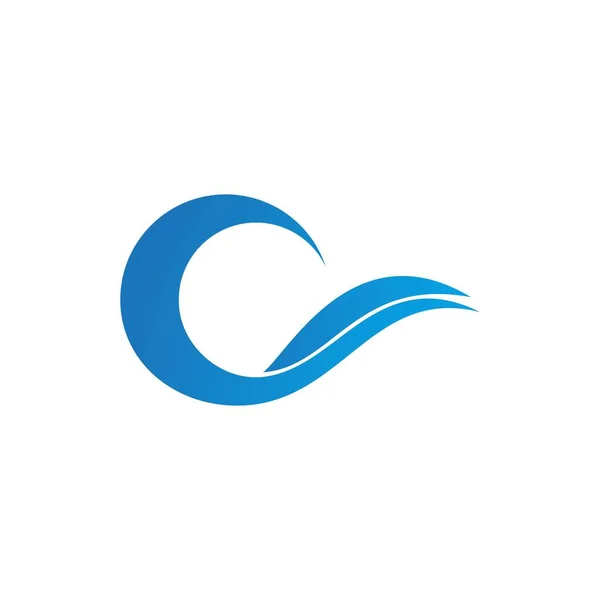 Ola Agua Logo Diseño Vector Plantilla — Vector de stock