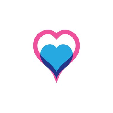 Kalp Logosu Şablonu vektör çizimi