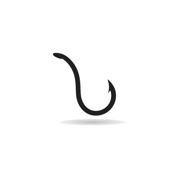 Fishing Hook Logo Icon Vector Template Illustration — Stock Vector
