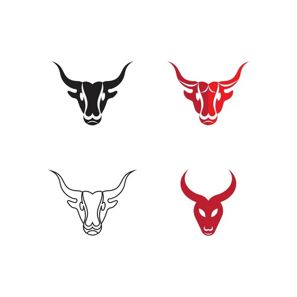 Toro Logo Vector Icono Plantilla Ilustración Diseño — Archivo Imágenes Vectoriales