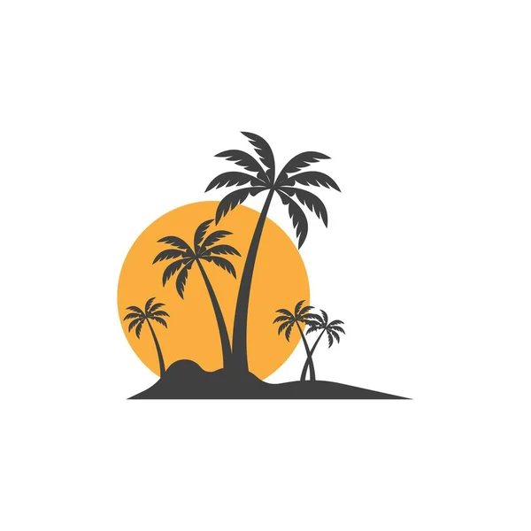 Palme Sommer Logo Vorlage Vektor Illustration — Stockvektor