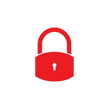 asma kilit logo vektör şablonu çizimi