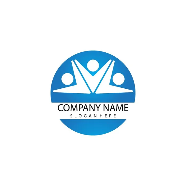 Adoção Cuidado Comunidade Logo Template Vector — Vetor de Stock