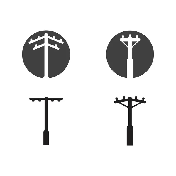 Power Pole Logo Vector Icon Illustration — Stock Vector