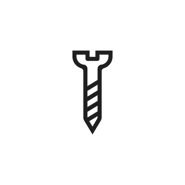 Screw Nail Vector Logo Icon Illustration — Vector de stock