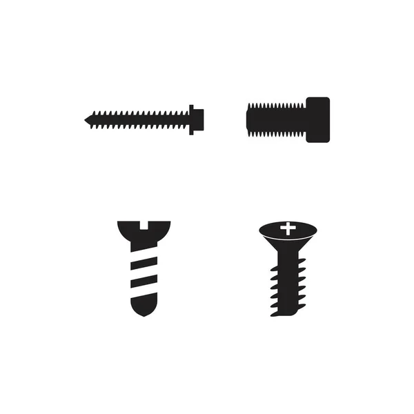 Screw Nail Vector Logo Icon Illustration — 图库矢量图片