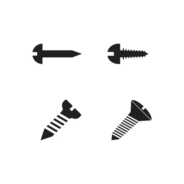 Screw Nail Vector Logo Icon Illustration — Stock Vector
