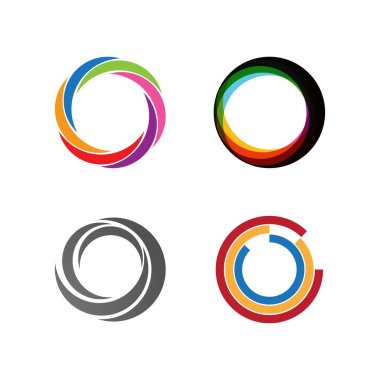 daire logo vektör şablonu çizimi