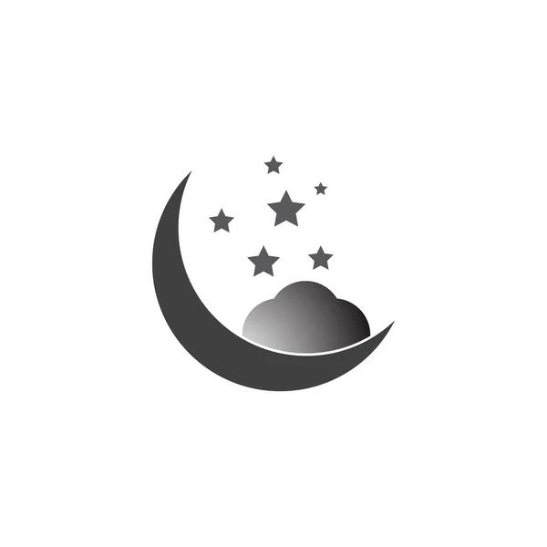 Luna Ilustración Logo Vector Plantilla — Vector de stock