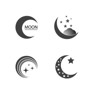 Ay illüstrasyon logo vektör şablonu tasarımı