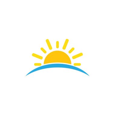 güneş illüstrasyon logo vektör şablonu