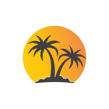 Palmiye ağacı logo şablonu vektör çizimi