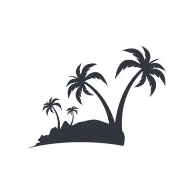 Palmiye ağacı logo şablonu vektör çizimi