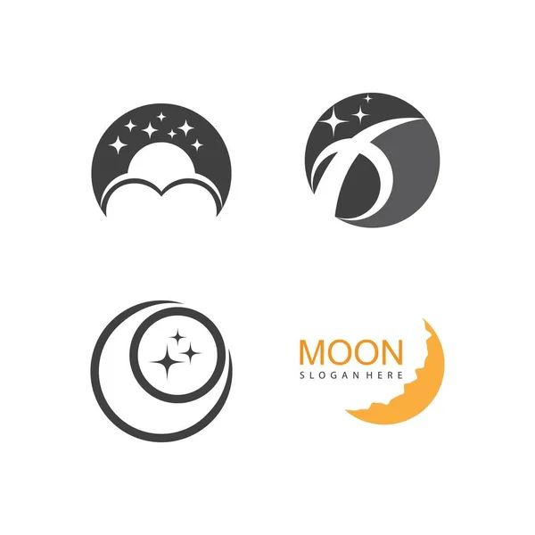 Luna Ilustración Logo Vector Plantilla Diseño — Vector de stock