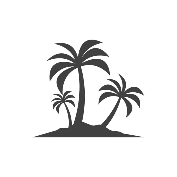 Palm Träd Sommar Logotyp Mall Vektor Illustration — Stock vektor