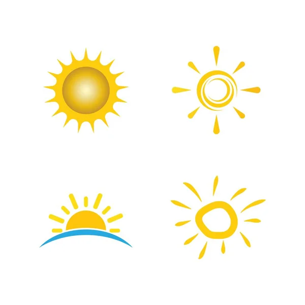 Modèle Icône Vectorielle Logo Illustration Soleil — Image vectorielle