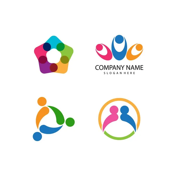 Adoção Cuidado Comunidade Logo Template Vector —  Vetores de Stock