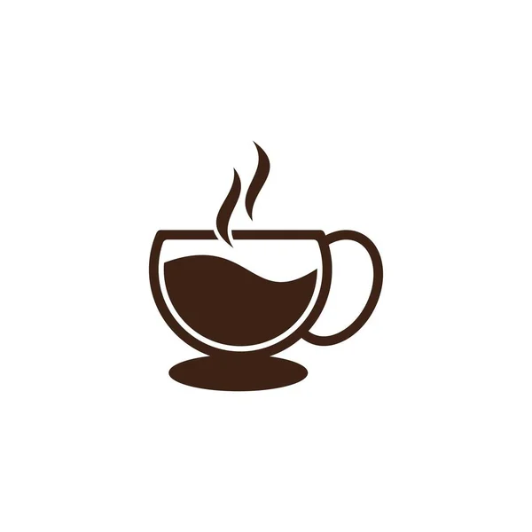 Café Vidrio Logotipo Icono Plantilla Vector — Archivo Imágenes Vectoriales