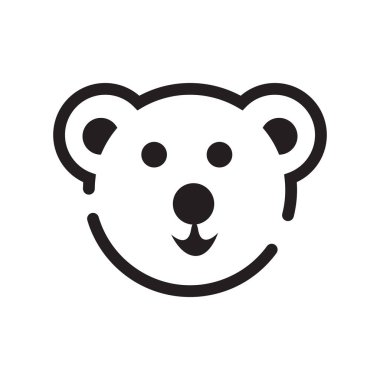 Ayı yaban hayatının yüzü logo sembolü tasarım tasarımı