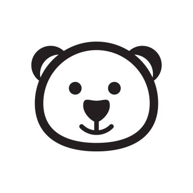 Ayı yaban hayatının yüzü logo sembolü tasarım tasarımı