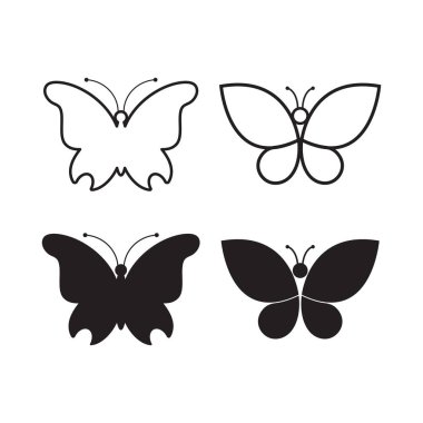 Kelebek güzel logo sembolü yaratıcı simge şablon tasarımı