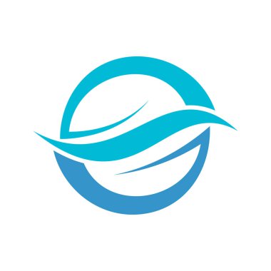 Su dalgası okyanus logosu ikon şablonu çizer