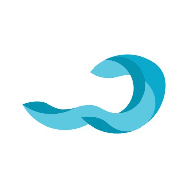 Su dalgası okyanus logosu ikon şablonu çizer