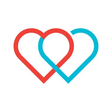 Valentine Heart Logo Şablonu Çizim Tasarımı