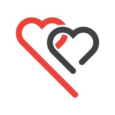 Valentine Heart Logo Şablonu Çizim Tasarımı