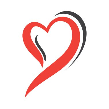 Valentine Heart Logo Şablonu Çizim Tasarımı