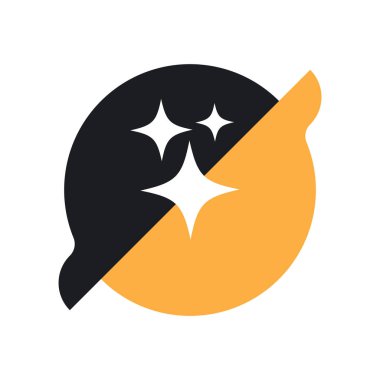 parıldayan yıldız logo şablonu çizim tasarımı