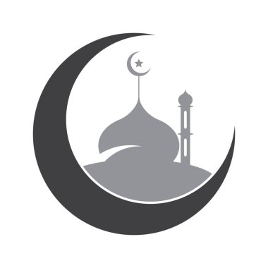 Cami İslami ramazan logo şablonu çizim tasarımı